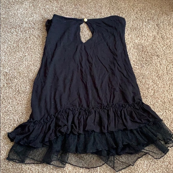 Black Forever 21 Tank Top w/Frill Detail - Picture 2 of 4